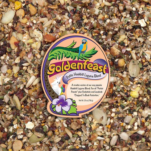 Goldenfeast Petite Hookbill Blend, 32 lb Foil Bag